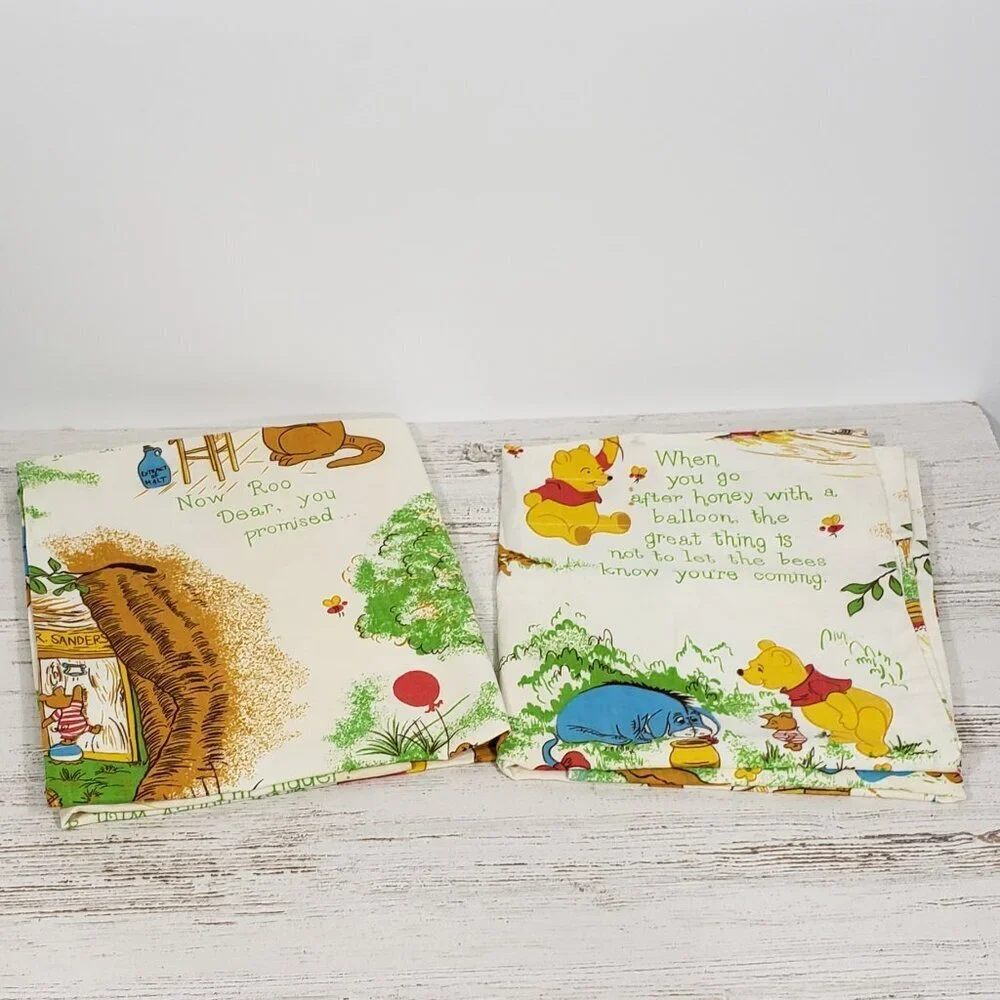 Vintage Disney Winnie the Pooh Curtain Panels